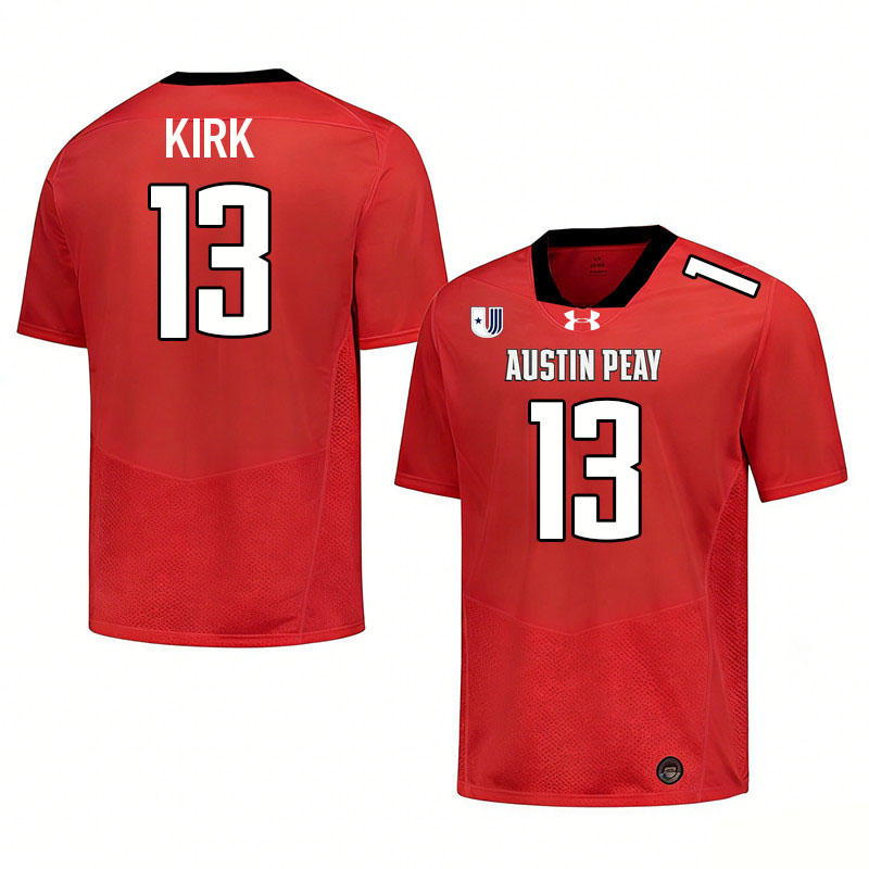 Austin Peay Governors #13 Shemar Kirk College Football Jerseys,Uniforms Stitched-Red